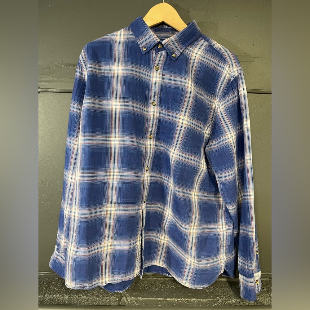 Banana Republic Blue Plaid Shirt XL